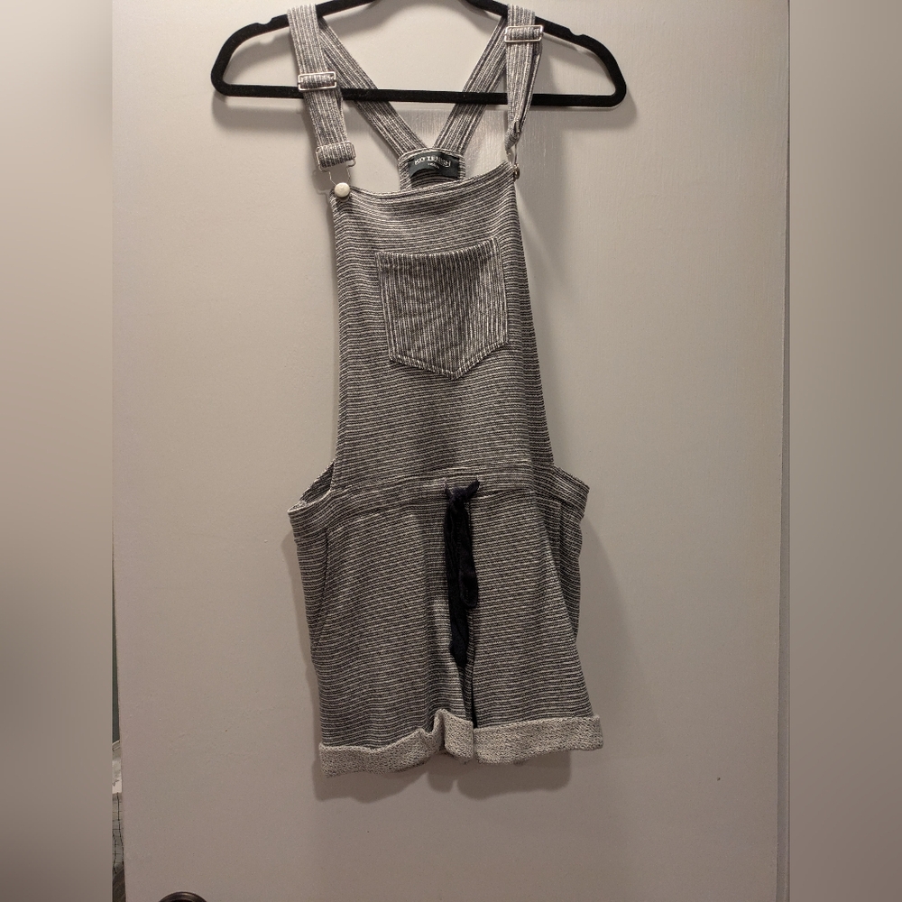 Kittenish Misha Navy And White Striped Overalls Shorts